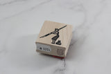 100 PROOF PRESS Wooden Rubber Stamp Small Woman, Large Ink Pen