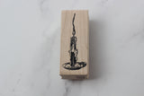 100 PROOF PRESS Wooden Rubber Stamp Lit Candle