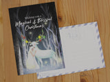 PANDA YOONG White Magical Reindeer Christmas Postcard