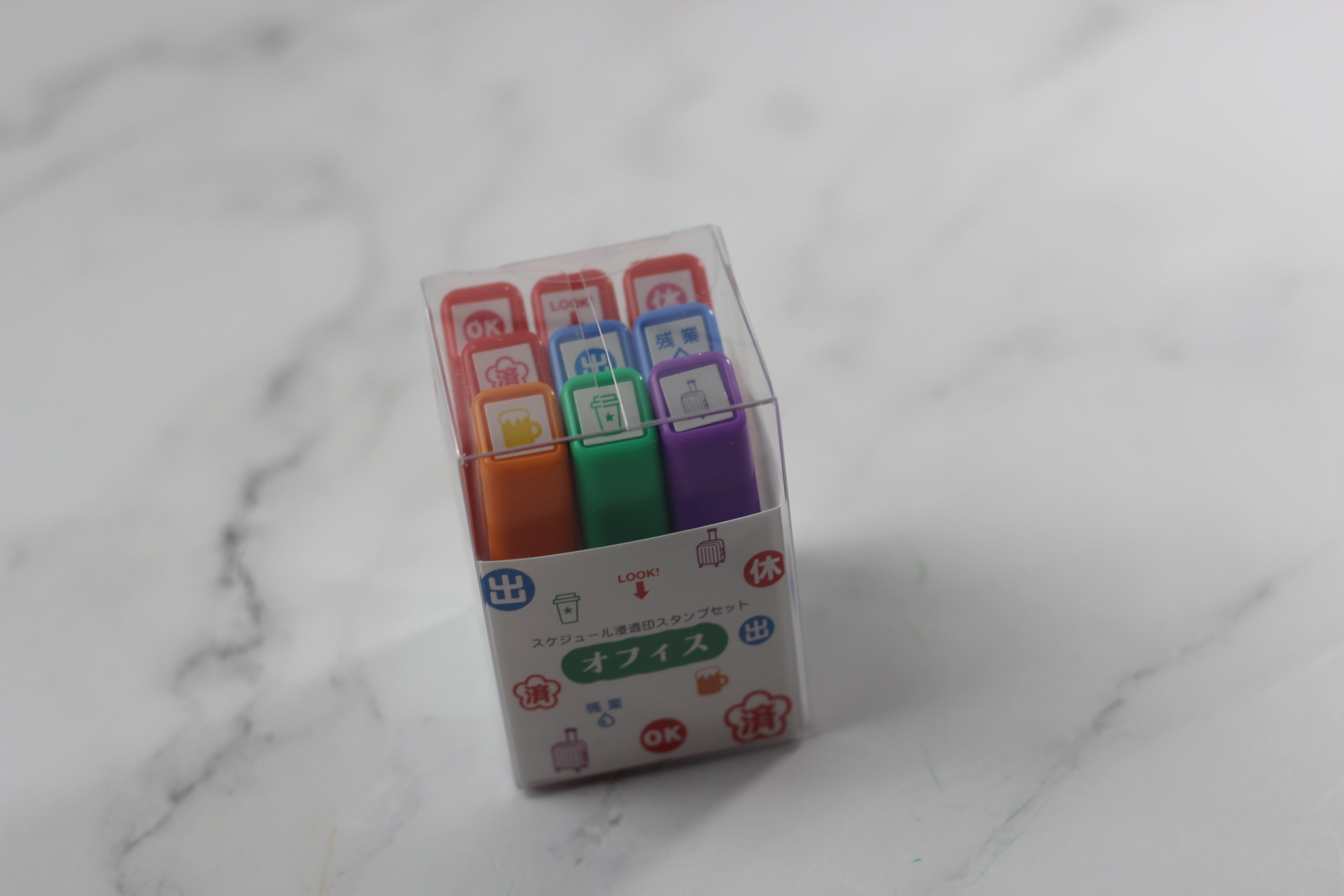 KODOMO NO KAO Schedule Self-Inking Stamp 9pcs Set