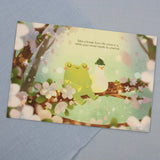 PANDA YOONG Frog & Duck Chilling On Cherry Blossom Tree Postcard