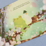 PANDA YOONG Frog & Duck Chilling On Cherry Blossom Tree Postcard