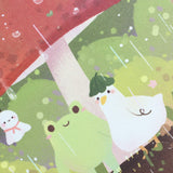 PANDA YOONG Frog & Duck Rainy Day Postcard