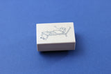 MICIA Wooden Rubber Stamp Sunbathing On Rest Chair