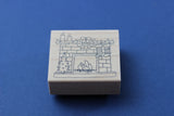MICIA Wooden Rubber Stamp Christmas Decoration at Fire Place