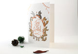 WHIMSY WHIMSICAL Greeting Card Copper Foil Joy To The World