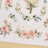 MU Craft Print-On Sticker Rose Bouquet 119