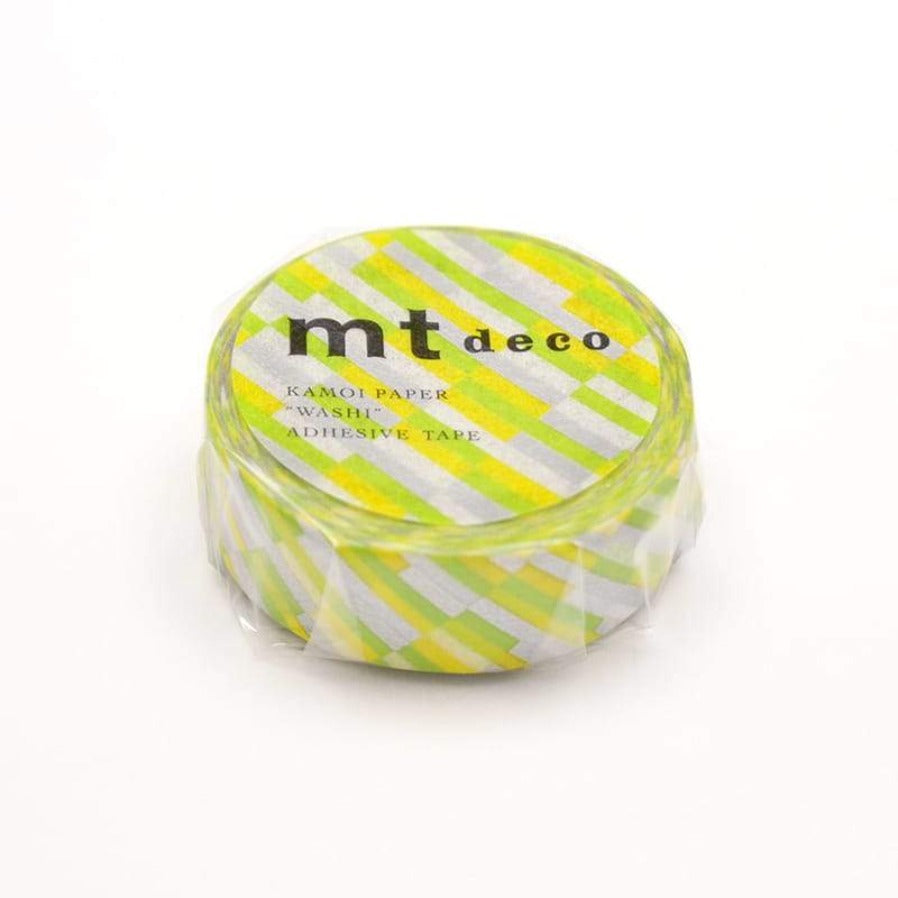 MT Deco Washi Tape Block Stripe Green