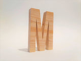 Natural Wood Handcrafted Letter-M