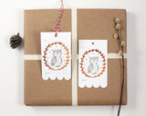 WHIMSY WHIMSICAL Gift Tag Owl Wreath