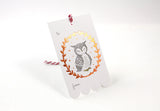 WHIMSY WHIMSICAL Gift Tag Owl Wreath