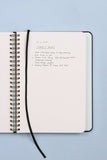 MOSSERY Medium Wire-O Notebook-Hardcover Black Plaid