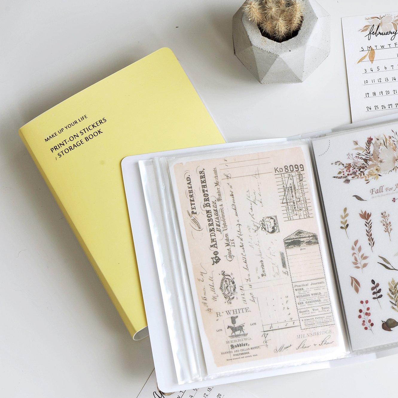 MU Craft Print-On Sticker Storage Book White