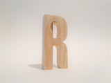Natural Wood Handcrafted Letter-R