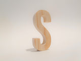 Natural Wood Handcrafted Letter-S