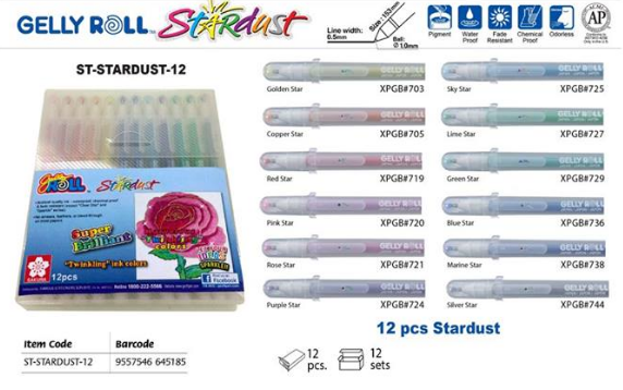 SAKURA Gelly Roll Pen 12Colors Stardust Set