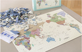 INDIMAP Puzzle 1000pcs (World Map) Pastel
