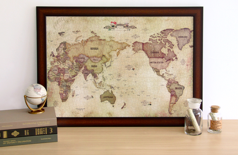 INDIMAP Puzzle 500pcs (World Map) Antique