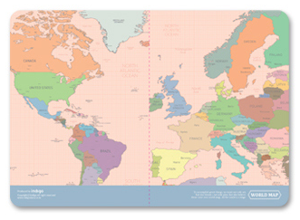INDIMAP World Map Passport Cover Colorful