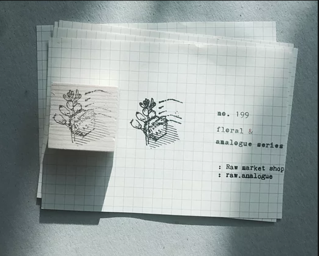 RAW MARKET SHOP Floral Series Rubber Stamp No.199