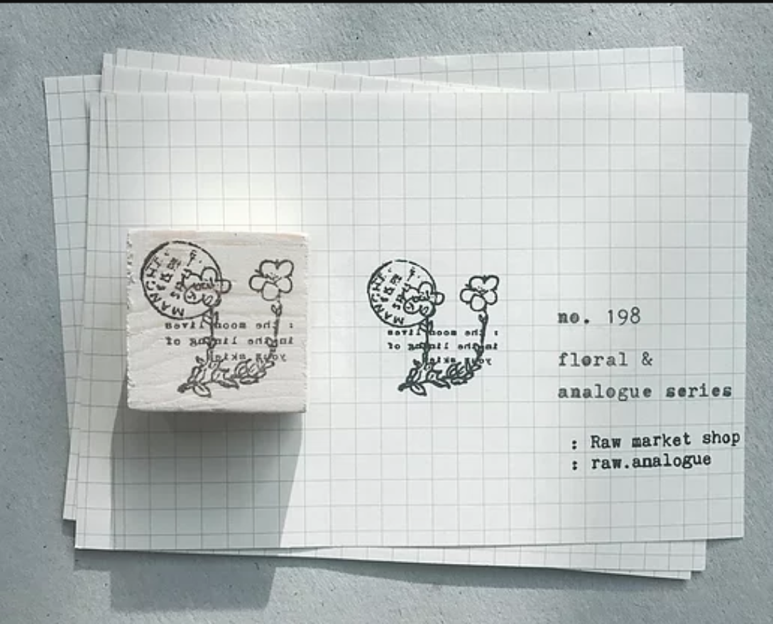 RAW MARKET SHOP Floral Series Rubber Stamp No.198