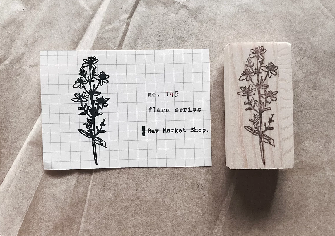 RAW MARKET SHOP Floral Series Rubber Stamp No.145