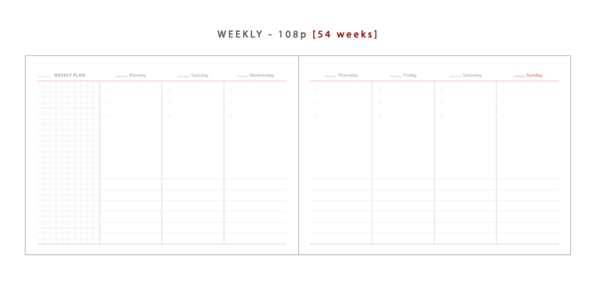 LIVEWORK Agenda Weekly Diary - 54 weeks