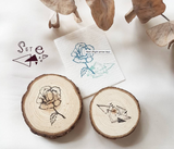 NOVE Wood Mounted Rubber Stamp No 3 Botanical+Pattern