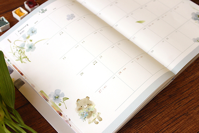 LIANG FENGxDIMANCHE 2020 Cool Watercolor Schedule Book