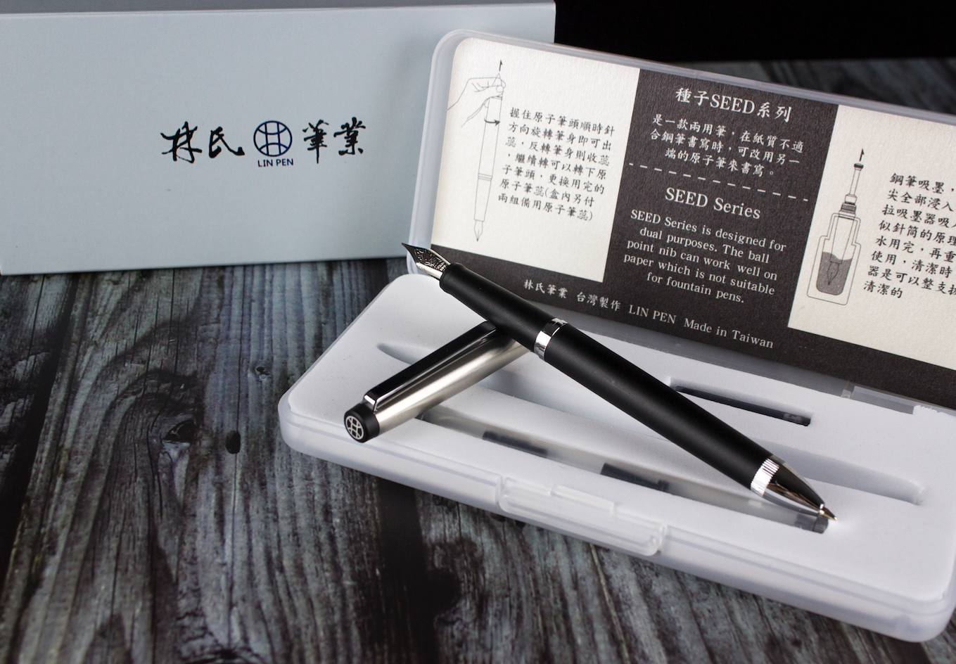 SEED Twin Head Fountain+Ballpoint Pen