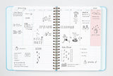 MOSSERY Refillable Wire-O Undated Planner Weekly Vertical - Black Plaid