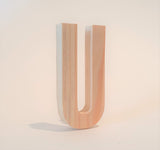 Natural Wood Handcrafted Letter-U
