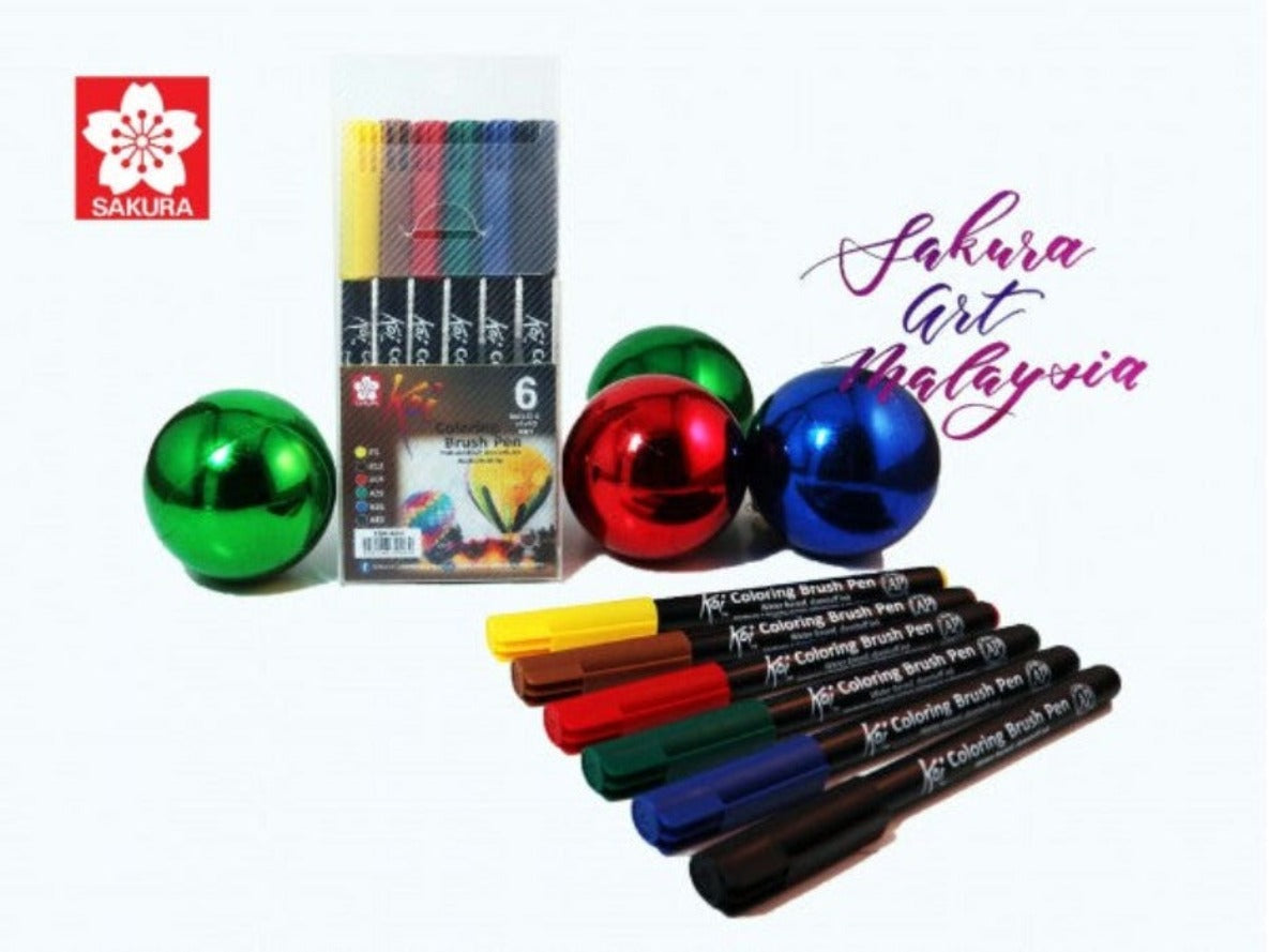 SAKURA Koi 6Colorings Brush Pen Set