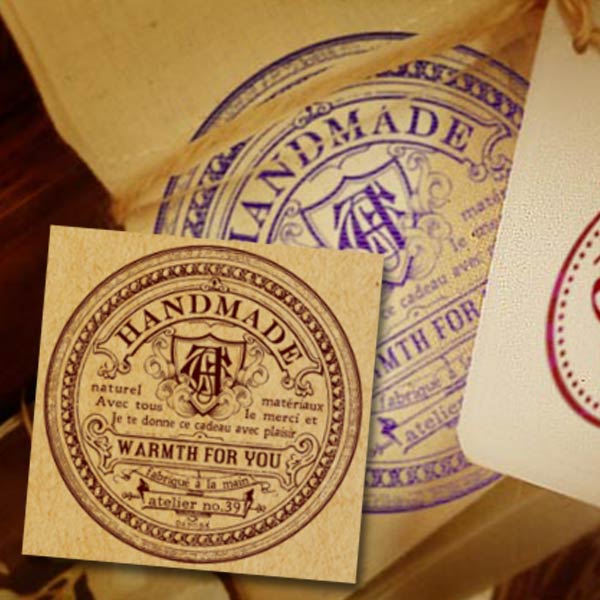 Handmade Round Wooden Stamp