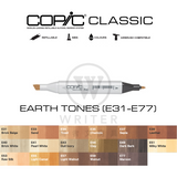COPIC Classic Marker EARTH TONES (E31-E77)
