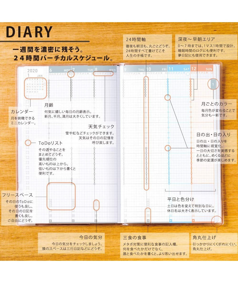 KOKUYO 2020 Jibun Techo Diary Mini Pale Matt