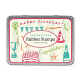 CAVALLINI Rubber Stamp Set in Tin Celebrations