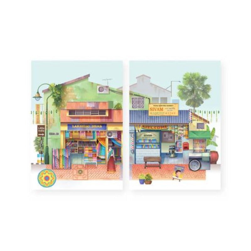 LOKA MADE Popup Card 2 in 1 Silky Saree & Barber Shop