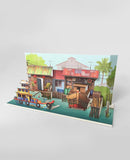 LOKA MADE Popup Card 2 in 1 The Rhythm of Fishing Village