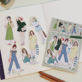 STARLULULU Strolling Girl Sticker Set of 6x