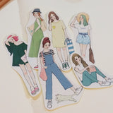 STARLULULU Strolling Girl Sticker Set of 6x