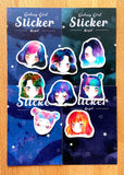 KAZEL LIM Watercolor Sticker Galaxy Girls