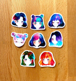 KAZEL LIM Watercolor Sticker Galaxy Girls