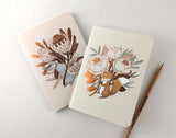 WHIMSY WHIMSICAL Pocket Notebook Copper Foil Rabbit & King Protea