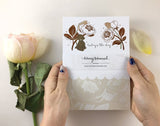WHIMSY WHIMSICAL Notepad Copper Foil-Bear & David Austin Rose