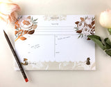 WHIMSY WHIMSICAL Weekly Planner Copper Foil Fox,Bear & David Austin Rose