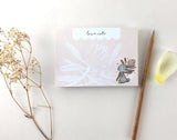 WHIMSY WHIMSICAL Memo Pad Copper Foil Rabbit & King Protea