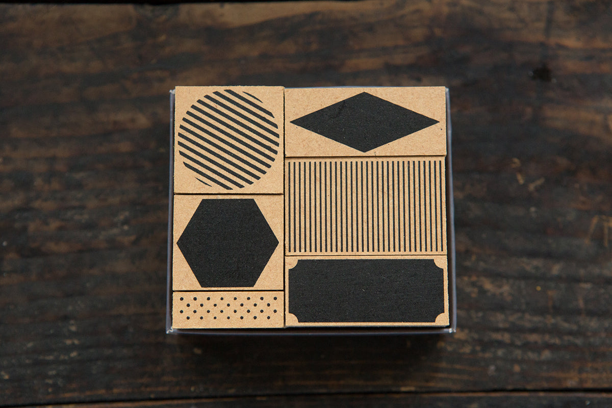 OURS Rubber Stamp Geometric Set