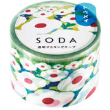 KING JIM SODA Transparent Masking Tape 30mm Flower Gard