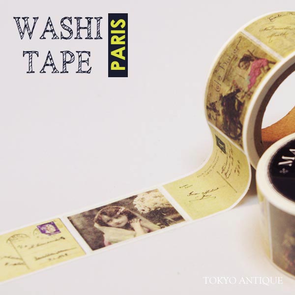 TOKYO ANTIQUE Washi Tape Girl Postcard
